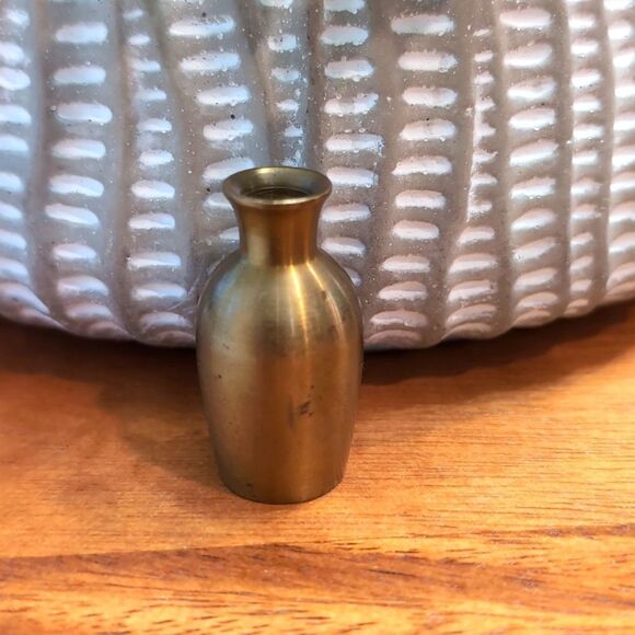 Vintage Miniature Brass Vase - Picture 1 of 7